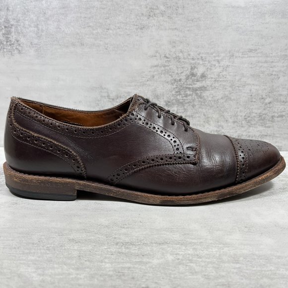 Allen Edmonds Brogue Medallion Cap Toe Derby Shoes - Men\'s Size 10 D - Brown main image 4
